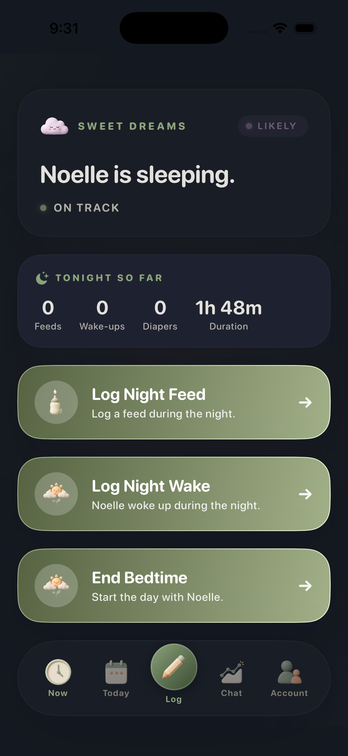 Nurture overnight screen